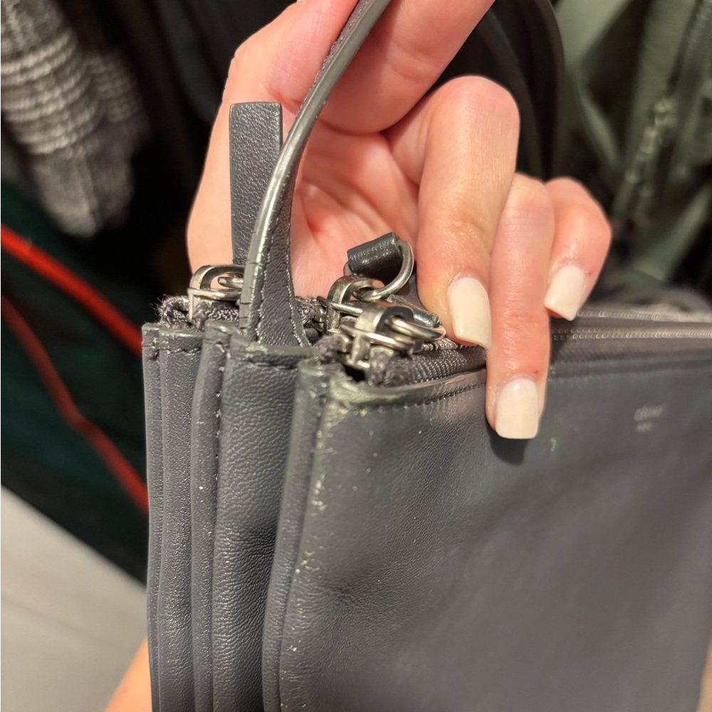 Celine Gray Leather Clutch Trio - Picture 9 of 12